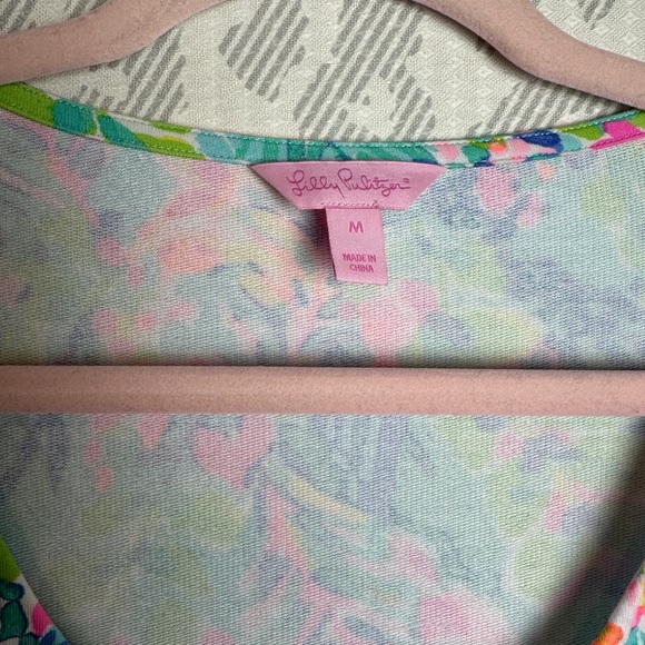 LILLY PULITZER UPF 50+ TAMMY CATCH THE WAVE SHORT SLEEVE DRESS 29495 SZ MEDIUM - Picture 3 of 10